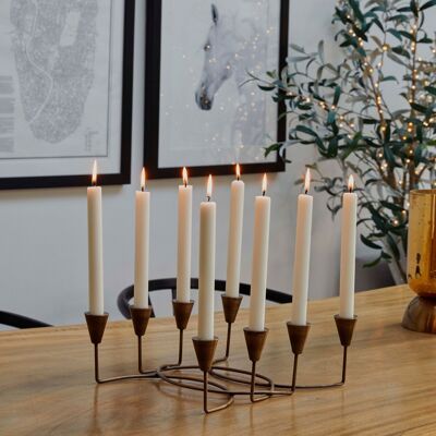 Ivyline Centrepeice Circular 8 Pc Candle Holder H12cm W34cm