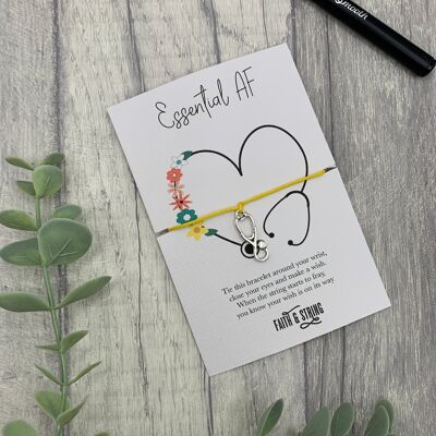 Pulsera de enfermera Essential AF, regalo de agradecimiento de enfermera, regalo de trabajador esencial, regalo de enfermera, regalo del día de las enfermeras, semana de agradecimiento de las enfermeras