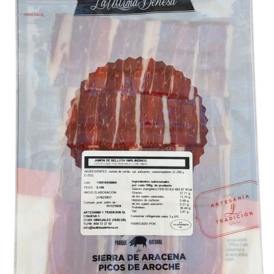 Sachet of 100% Iberian Acorn-fed BLACK DIAMANTE Ham, 100 gr