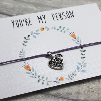 Greys Anatomy Gift Wish Bracelet You&#39;re my person gift, gift for her, gift for best friend, gift for girlfriend, gift for wife