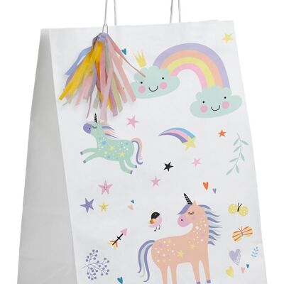 Bolsas de regalo Unicornios y arcoíris - 6 piezas