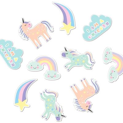 Confeti de mesa XL Unicorns & Rainbows - 45 piezas