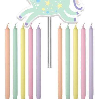 Candles Unicorns & Rainbows 10cm - 11 pieces