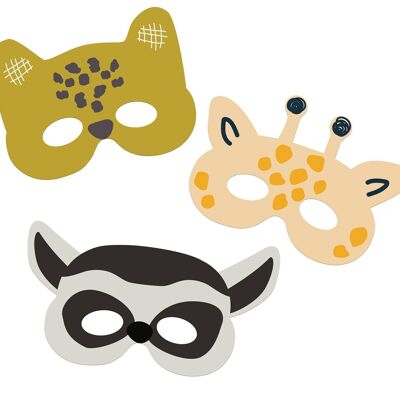 Máscaras Zoo Party - 6 piezas