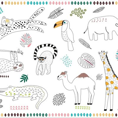 Coloring Placemats Zoo Party - 6 pieces