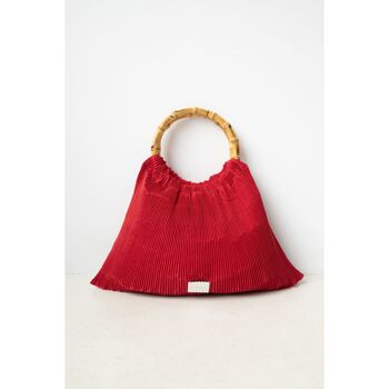 Sac plissé Anita anses bambou rouge 5