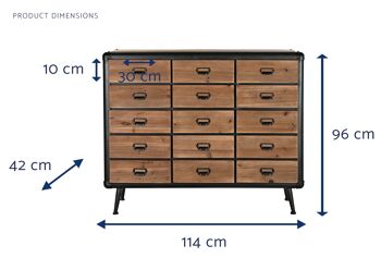 TIROIR SAPIN MÉTAL 114X42X96 NOIR MB200225 5