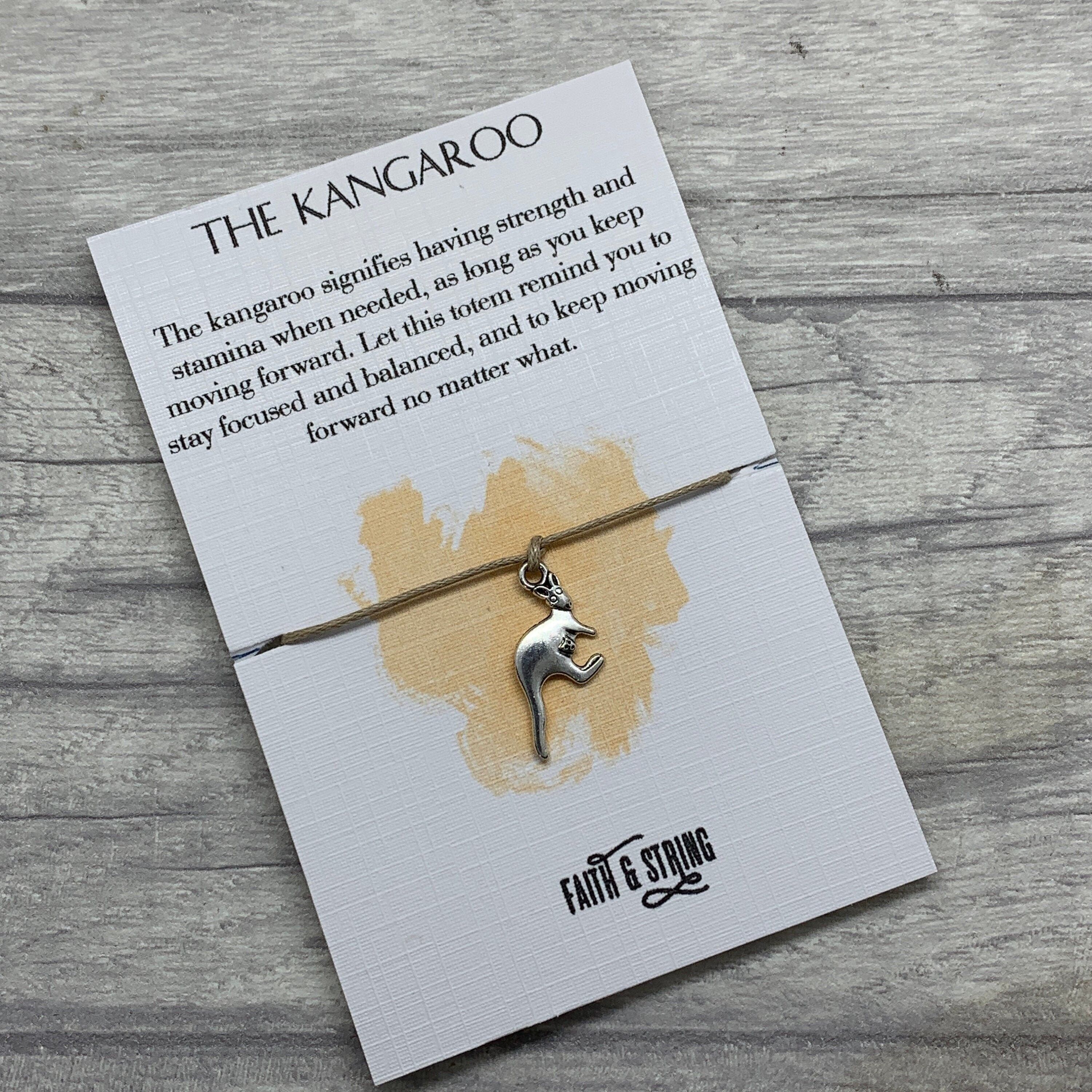 Regalo canguro, braccialetto desiderio canguro, regalo animale spirito canguro, fascino canguro, braccialetto canguro, totem canguro, regalo migliore amico