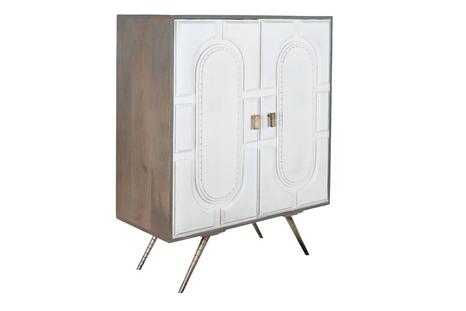 CREDENZA MANGO OTTONE 93X41X114 ROMBO BIANCO MB200453