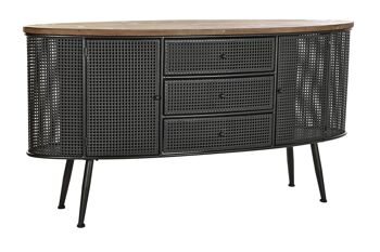 BUFFET METAL SAPIN 145,5X45X76 NOIR CASIER A VIN MB200586 1