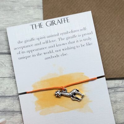 Giraffe Gift Wish Bracelet Gift Bracelet Inspirational Gift Spirit Animal Gift Giraffe Charm Giraffe Bracelet
