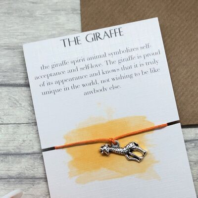 Giraffe Geschenk Wunsch Armband Geschenk Armband Inspirierendes Geschenk Geist Tier Geschenk Giraffe Charm Giraffe Armband