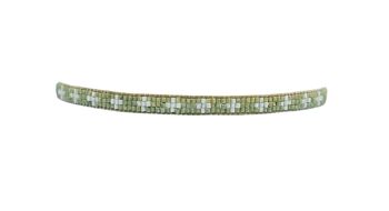 Bracelet perlé croix étroite vert sauge et kaki