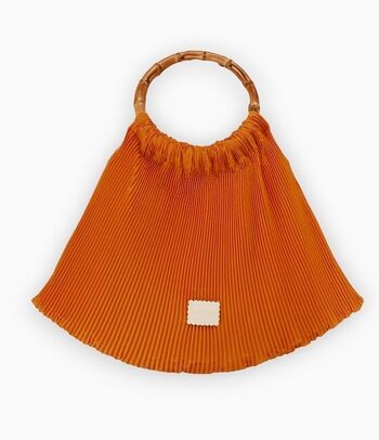 Sac plissé Anita anses bambou orange 1