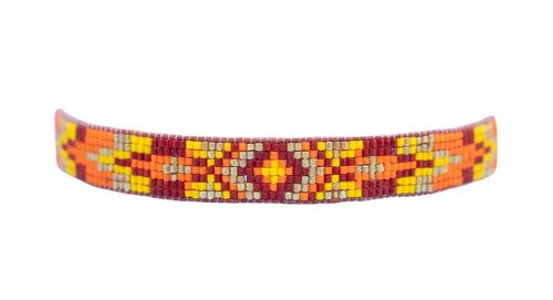 Red & Orange Mix Aztec Beaded Bracelet