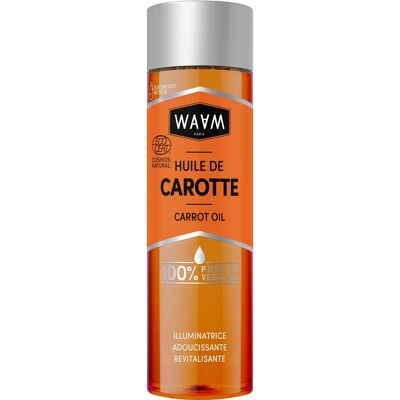 WAAM Cosmetics – Huile de Carotte – 100% pure et naturelle – Par macération à froid – Prépare la peau au soleil et teint halé –75ml