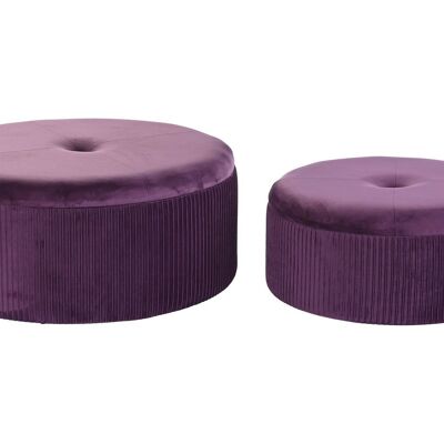 FOOTREST SET 2 POLYESTER MDF 70X70X28 VELVET MB199069