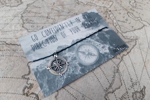 Wanderlust gift Travel gift travel compass friendship bracelet