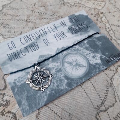 Wanderlust gift Travel gift travel compass friendship bracelet