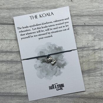 Cadeau de Koala, Bracelet de souhait de Koala, cadeau d'animal d'esprit de Koala, charme de Koala, bracelet de Koala, totem de koala, cadeau de meilleur ami