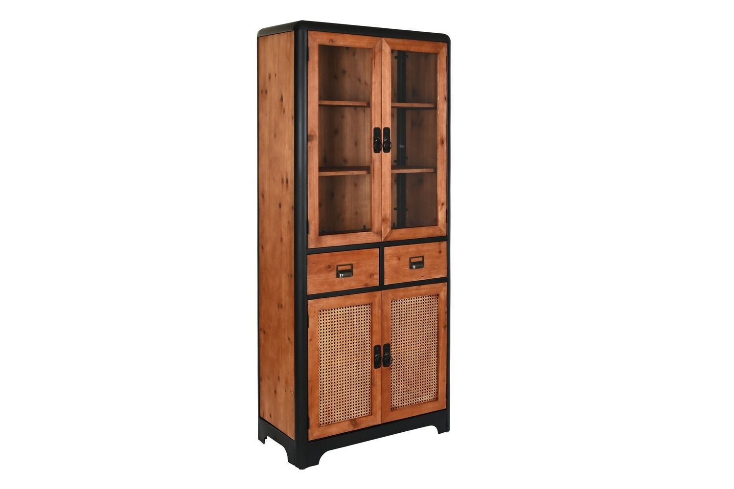 FIR GLASS SHOWCASE 80X40X175 DARK BROWN MB200608