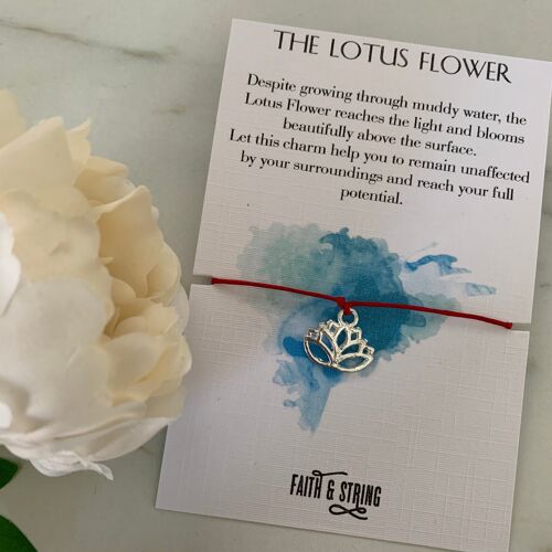 Lotus flower friendship bracelet Lotus flower gift Yoga Gift Pilates Gift Peace Lotus Strength Ohm Gift