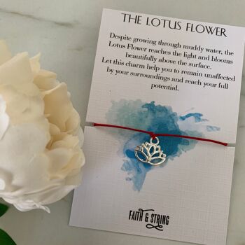 Bracelet d'amitié fleur de Lotus Cadeau fleur de Lotus Cadeau Yoga Cadeau Pilates Paix Lotus Force Ohm Cadeau