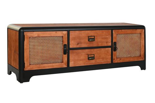 Mueble Tv Abeto Metal 150X40X50 Marron Oscuro MB200610