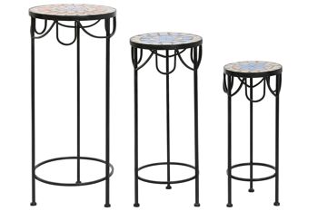 TABLE D'APPOINT SET 3 FORGE 30X30X69 MOSAIQUE MB200731 1