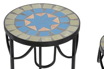 TABLE D'APPOINT SET 3 FORGE 30X30X69 MOSAIQUE MB200731 2