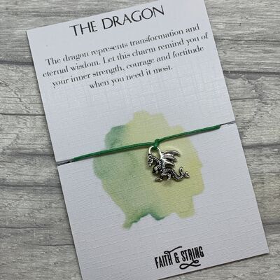 Regalo de dragón, pulsera de deseo de dragón, regalo de animal de espíritu de dragón, encanto de dragón, pulsera de dragón, tótem de dragón