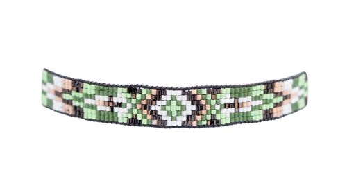 Bronze & Khaki Aztec Beaded Bracelet