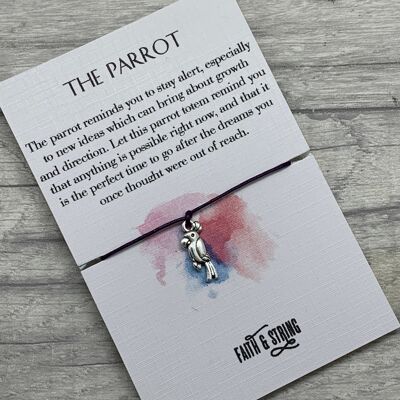 Parrot Gift, Parrot Wish Bracelet, Parrot Spirit Animal Gift, Parrot Charm, Parrot Bracelet, Parrot totem, best friend gift