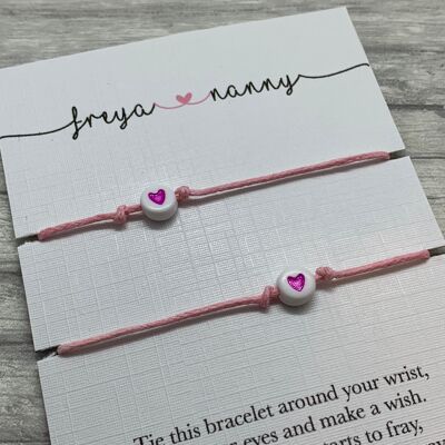 Braccialetti abbinati per tata nipote, braccialetto nonna, regalo nipote, regalo per nana, regalo tata personalizzato, regalo da bambina