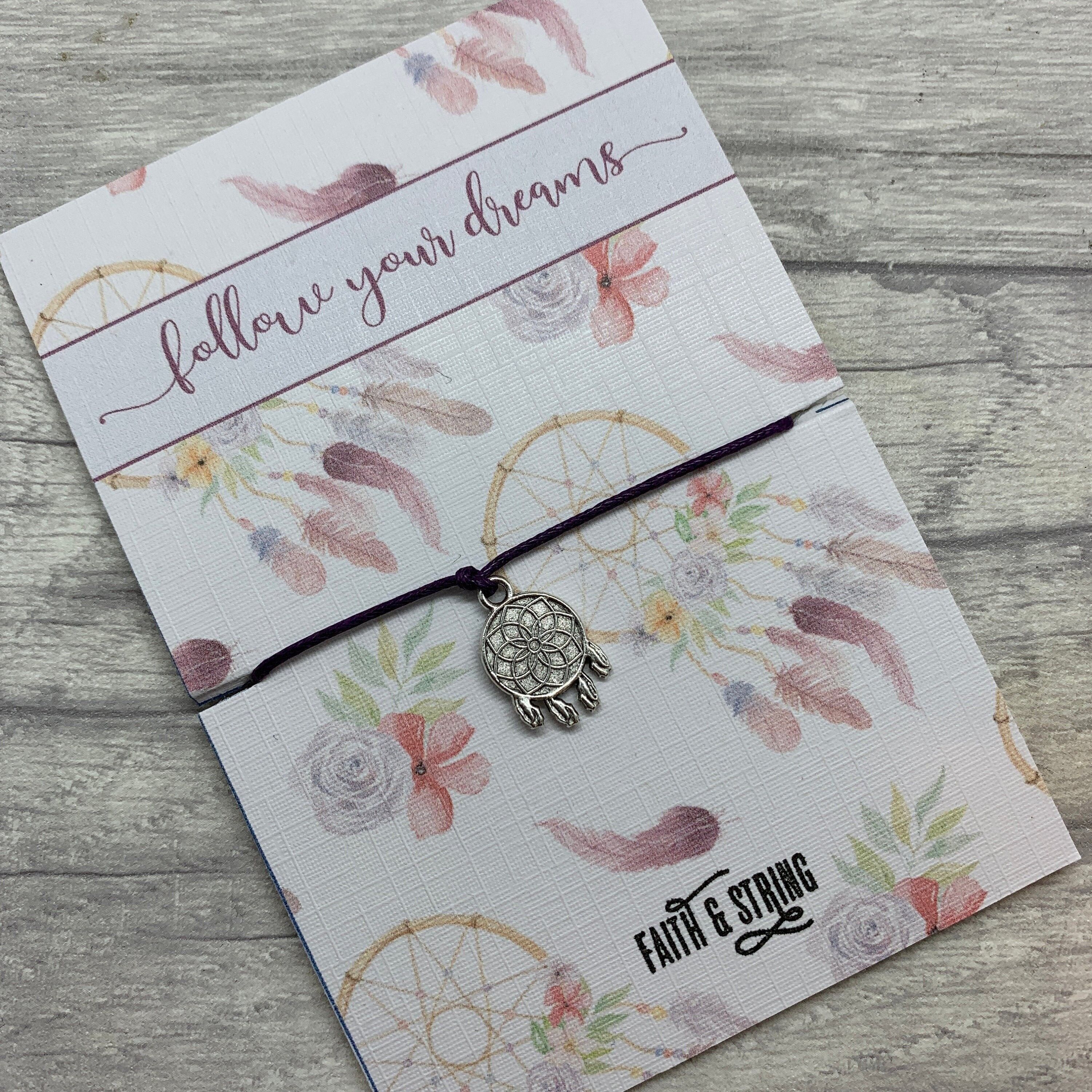 Braccialetto di fascino Dreamcatcher, regalo Dreamcatcher, braccialetto desiderio dreamcatcher, regalo per lei.