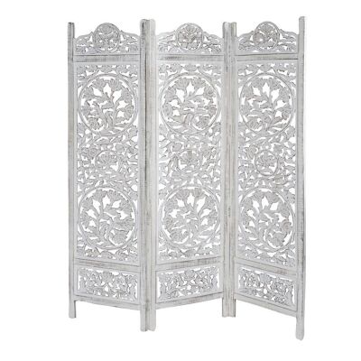 PARAVENT MANGUE MDF 150X2X180 DÉCAPAGE BLANC MB199410