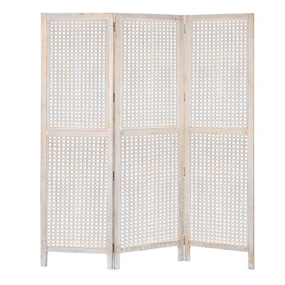 PARAVENT MANGUE MDF 150X2X180 DÉCAPAGE BLANC MB199411