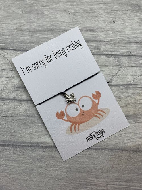 Apology card, sorry card, sorry gift, apology gift, gift for best friend, I&#39;m sorry, sorry for being crabby, novelty apology