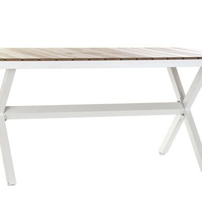 MESA ALUMINIO RESINA 200X90X75 SIMIL MADERA BLANCO MB200825