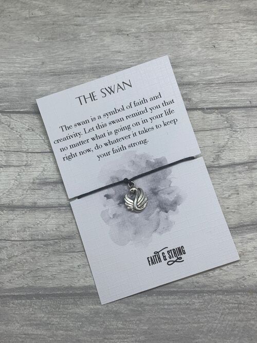 Swan charm Bracelet, Swan Gift, Swan Spirit Animal Gift, Swan Charm, Swan Wish bracelet, Swan totem.