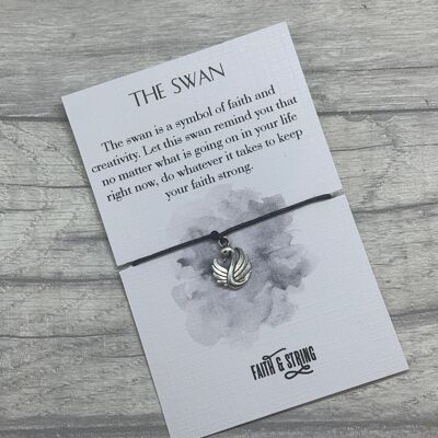 Swan charm Bracelet, Swan Gift, Swan Spirit Animal Gift, Swan Charm, Swan Wish bracelet, Swan totem.