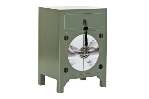 MESITA DE NOCHE ABETO MDF 45X36X66 ORIENTAL VERDE MB200953