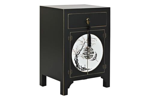 MESITA DE NOCHE ABETO MDF 45X36X66 ORIENTAL NEGRO MB200959