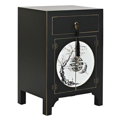 MESITA DE NOCHE ABETO MDF 45X36X66 ORIENTAL NEGRO MB200959