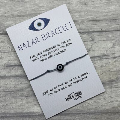 Nazar Wunscharmband, Evil Eye Freundschaftsarmband, viel Glück Karte, viel Glück Reise Wishlet, Nazar Eye Talisman Geschenk