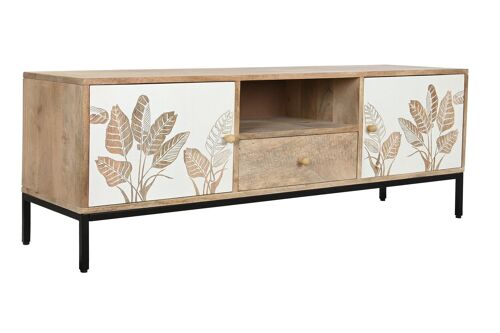 MUEBLE TV MANGO METAL 140X40X50 HOJA BLANCO MB201130