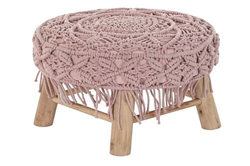 REPOSAPIES ALGODON MADERA 48X48X30 MACRAME MB200163