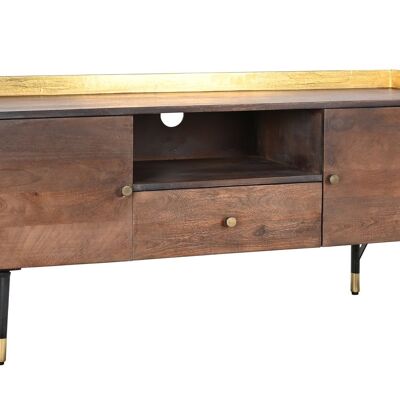 TV STAND MANGO METAL 130X45X60 DARK BROWN MB200182