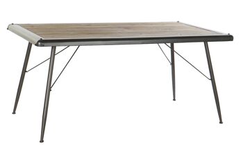 TABLE DE REPAS SAPIN METAL 161X90X75 GRIS CLAIR MB200223 1