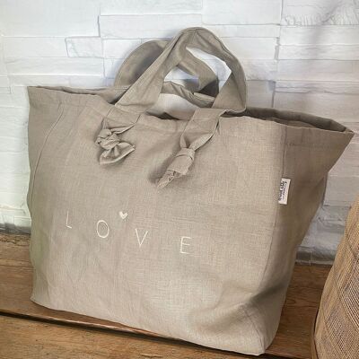 Borsa tote in lino - Gazelle - Amore - San Valentino